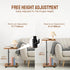 360 Adjustable C Shaped Side Table, C Table End Table with Wheels for Sofa, Swivel Sofa Table