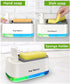 Hand and Dish Soap Dispenser Set for Kitchen, Dual Soap Dispenser with Sponge Holder, 3-in-1 Countertop Soap Pump Dispenser for Kitchen Sink, Useful Kitchen Gadgets - White by Bestseek