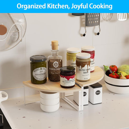 Countertop Set 2 Counter Corner Shelf Organizer - of Corner Shelves for Kitchen Cabinet Organizer, Spice Rack