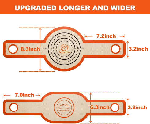 Silicone Bread Sling Oval and Round, Non-Stick Reusable Baking Mat for Dutch Oven with Long Handles (Orange)