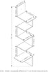 5-Tier Furinno Rossi Wall Mounted Shelves, Rectangle, French Oak Grey/Black