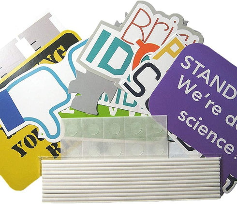12Pcs Science Photo Booth Props with Stick, Mad Scientist Selfie Props for Chemistry Laboratory Party Supplies