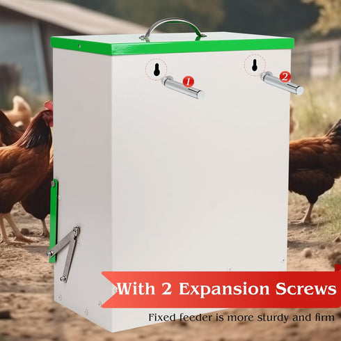 25 Lbs Automatic Chicken Feeder No Waste for Coop, Automatic Large Outdoor Duck Feeder and Poultry Feeder Rainproof