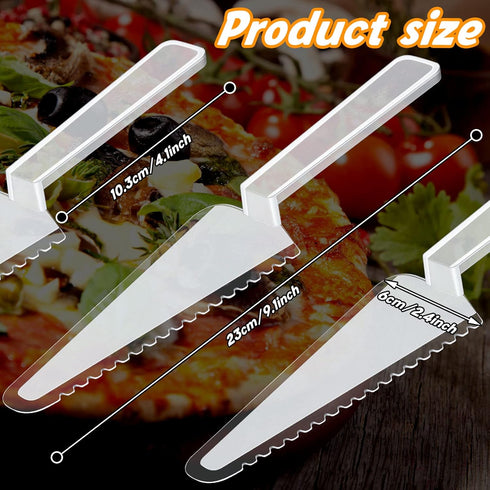 Suclain 50 Pieces Disposable Plastic Cake Cutter 9.1 Inch Plastic Cake Server Cutting Plastic Spatula Plastic Knives Pie Pizza Pastry Slicer Serving Utensils for Kitchen Wedding (Clear) by Suclain