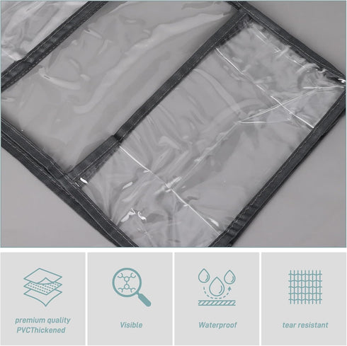 Fixwal 6-Shelf Over The Door Hanging Pantry Organizer with Clear Plastic Pockets and 3 Small PVC Pockets for Closet