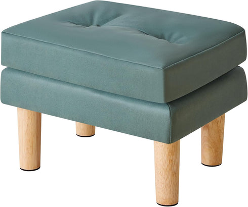 YMYNY Small Footstool Ottoman, Faux Leather Footrest with Sponge Padded Seat, Step