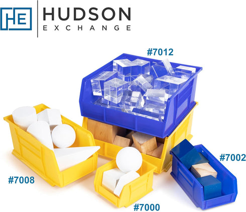 Hudson Exchange 7-1/2" x 4" x 3" Plastic Stackable Storage Bin and Hanging Container (Blue)