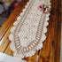 Damanni Oval Cotton Handmade Crochet Lace Table Runner Doilies, 15 Inch by 63 Inch, Beige