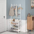 4-Tier UDEAR Entryway Coat Rack,Hall Tree Storage Shelf,Easy Assembly,with Shelf for Storage Shoes,Clothes,White