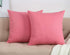 TangDepot Handmade Decorative Solid 100% Cotton Canvas Throw Pillow Covers - 2 Pieces, 16"x16", Pink