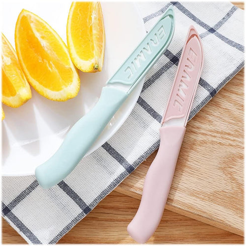 6 Pack Ceramic Paring Knife with Knife Cover, Lightweight Ceramic Knives, Fruit and Vegetable Small Knife (Ceramic, Mix) by WWZJ