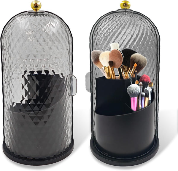 starfa lab 360 Rotating Makeup Brush Holder Organizer With Lid - Multifunctional Toothbrush Holder