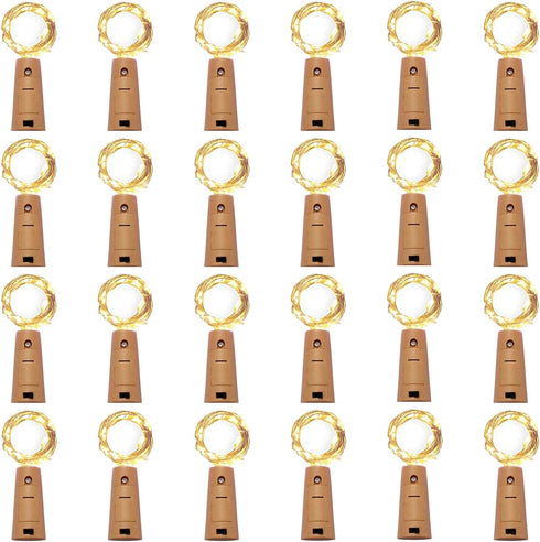 24 Pack 20 LED Wine Bottle Cork Lights, Fairy Mini String Lights