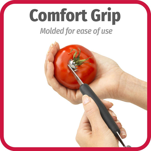 GoodCook Touch 2-in-1 Stainless Steel Melon Baller and Fruit and Veggie Corer Scoop, Silver/Black