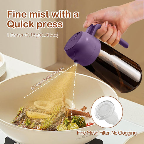 16oz/470ml 2 1 YARRAMATE Dark Brown Oil Sprayer for Cooking with Stickers, Food-grade Premium in Olive Oil Dispenser