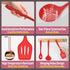 Silicone Kitchen Utensils Set, E-far 23 Pcs Red Cooking Utensils Tools with Holder for Nonstick Cookware, Include Spatula/Spoon/Ladle/Tongs/Turner, Heat Resistant & Nontoxic, Dishwasher Safe by E-far