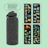 United States Map 32 oz Stainless Steel Water Bottle with Waterproof Stickers and Leak Proof Lid (BLACK)