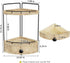 Aollewoiti 2-Tier Counter Countertop Counter Corner Bathroom Organizer with Drawer & Embedded Screw Holes - Wooden