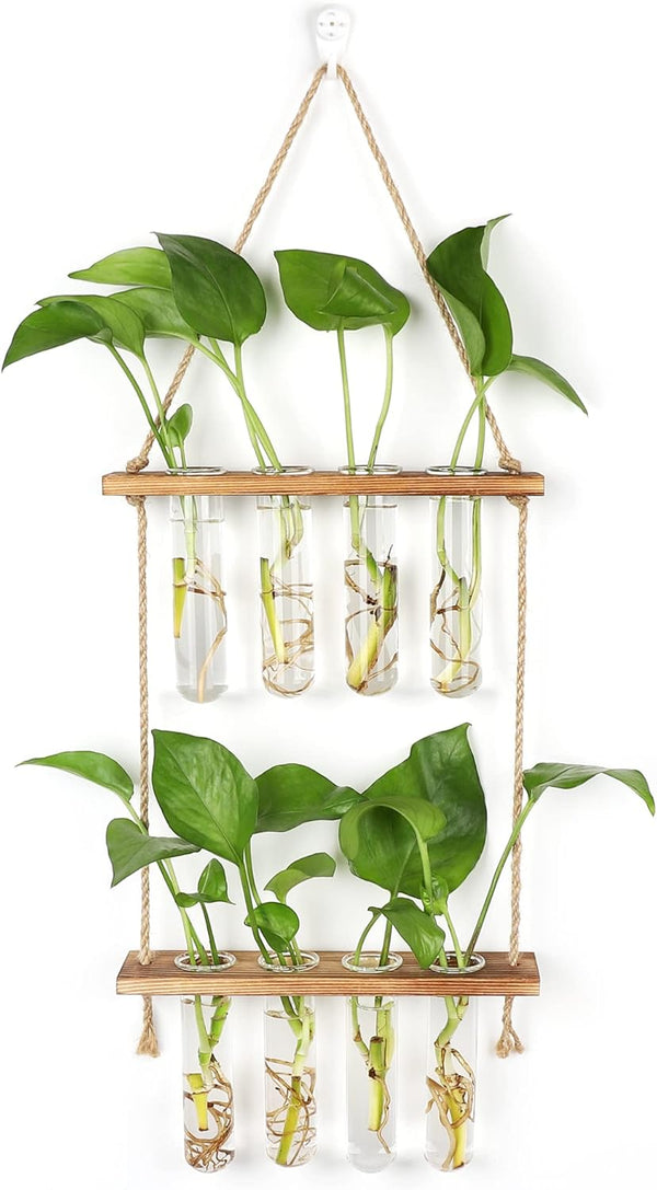 Hyindoor Wall Hanging Planter Terrarium 2 Tired Test Tube Vase Glass Planter Plant