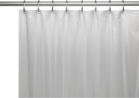 Carnation Home Fashions 3-Gauge Vinyl Shower Curtain Liner with Metal Grommets, Frosty Clear