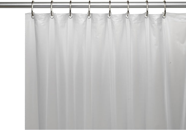 Carnation Home Fashions 3-Gauge Vinyl Shower Curtain Liner with Metal Grommets, Frosty Clear