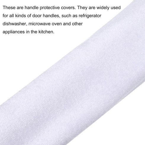 MECCANIXITY Door Handle Cover Pack of 4, 15.7x4.7 Inch, White, Keep Appliances Clean for Refrigerator, Dishwasher,