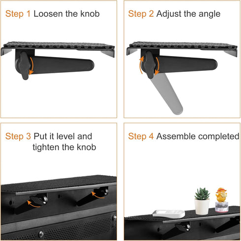 Bracwiser 16.7 inch CS106XM No Drill TV Top Shelf Wide Monitor Top Mounting Bracket Platform Holds Speaker, AV