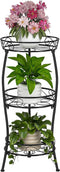 VECELO 3 Tier Metal Outdoor Plant Stand Indoor, Rustproof Stable 33.8 Tall