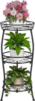 VECELO 3 Tier Metal Outdoor Plant Stand Indoor, Rustproof Stable 33.8 Tall