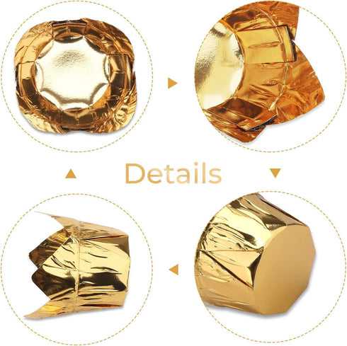 EUSOAR Disposable Baking Cups, 3.5 Ounce 50pcs Gold Tulip Cupcake Muffin Liners, Aluminum Foil Style Cups