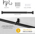 Kenney Weaver Cap End Indoor/Outdoor Black Curtain Rod, Adjustable 37-72 Inch for Windows & Patio