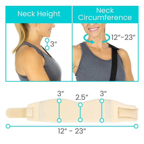 Vive Cervical Collar Neck Brace for Neck Pain Support, Soft Foam Brace for Pain Relief, Comfortable Corrector Wrap