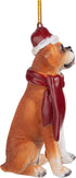 Design Toscano JH576303 Christmas Boxer Holiday Dog Ornaments, Full Color