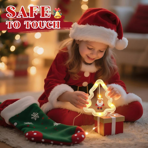 Remote,8 IP65 10 Christmas Tree Curtain Lights, Christmas Window Lights Decor with Lighting Modes, Waterproof, Hooks