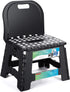 ACSTEP Folding Kids Step Stool with Back Support for Kids,9" Plastic Kids