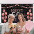 Trgowaul 50th Birthday Decorations for Women - Rose Gold 50th Birthday Banner Backdrop, Happy 50th Birthday Party