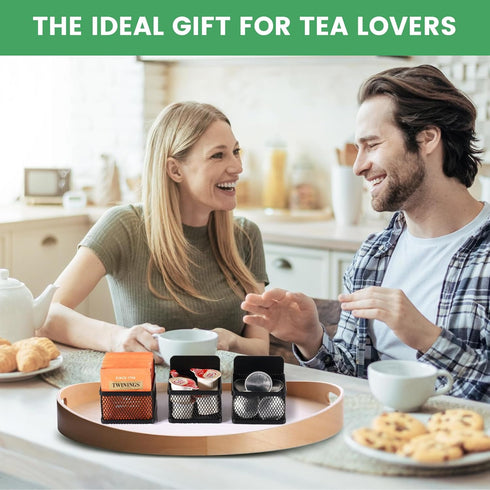 Magnetic Tea Bag Organizer - 6-Piece Metal Storage for Refrigerator, Kitchen Shelf & Counter, Stylish & Space Saving