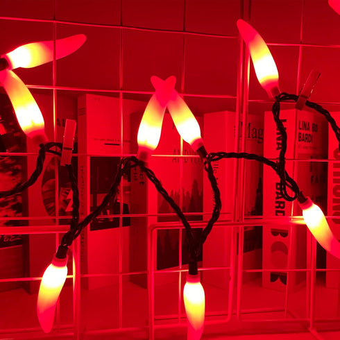 Egcol 13.6FT 37 Lights(2 Chili Pepper String Lights with Mini Red Chili Spare),Chili Pepper Christmas Incandescent
