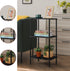 3 smusei Tier Small End Table Tall Telephone Table with Storage Shelves Black Sidetable for Small Spaces Tall Night