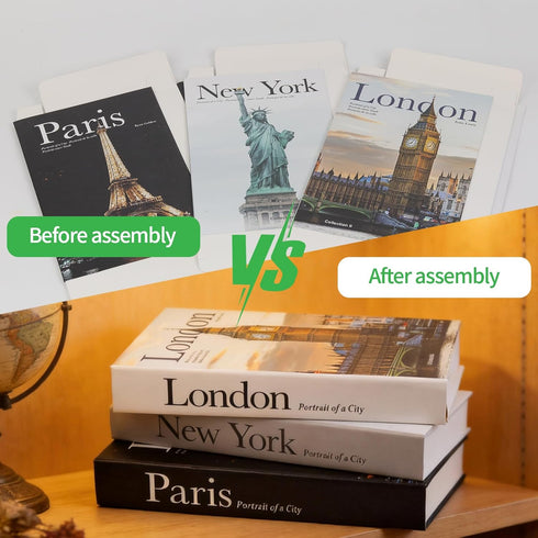 YOYMJBY 3 (3-Paris PCS Faux Decorative Books for Home Decor-Coffee Table Books Decor-Aesthetic Fake/Faux Books