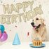 Beige Happy Birthday Balloons Banner, 16 Inch Mylar Foil Letters