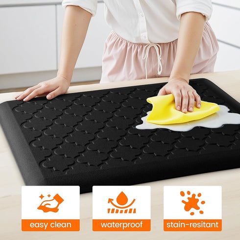 TranquilRelax 4/5 Inch 17.3"x 24" Thick Anti-Fatigue Kitchen Mat Water Resistant Non-Slip Kitchen Floor Mat Ergonomic