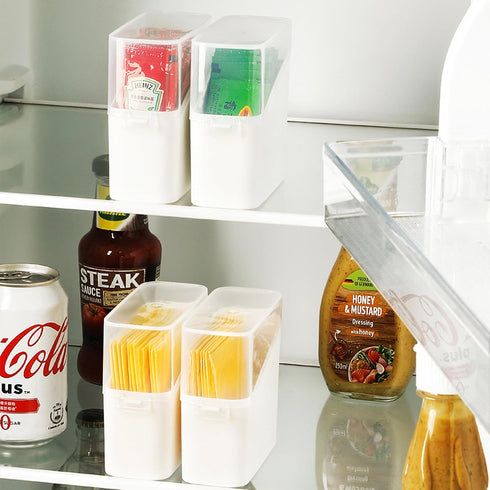 PARBEE 2 Pack Sliced Cheese Container for Fridge, Airtight Clear Deli Cheese Slices Holder