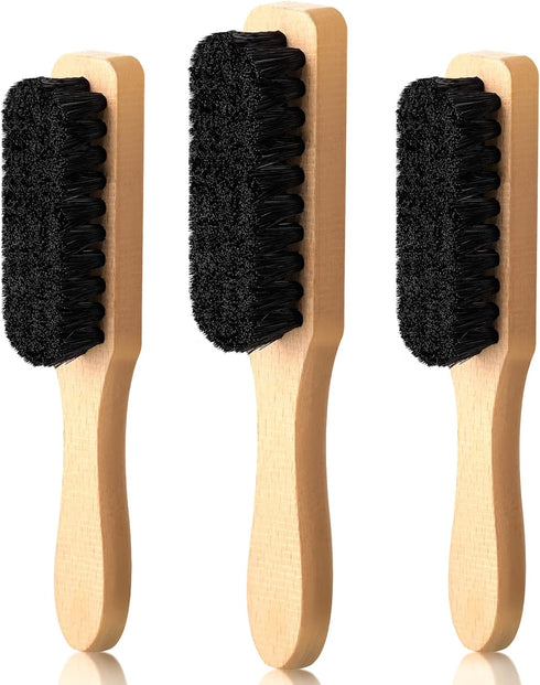 3 Pcs Soft Bristle Laundry Stain Brush, Velvet Furniture Brush with Wooden Handle for Cleaning Carpet, Clothes