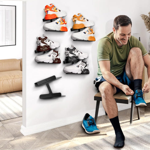 Floating Shoe Shelves - Sturdy Wall-Mount Sneaker Display Rack
