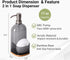 17oz Countertop Clasin Home Kitchen Soap Dispenser with Sponge Holder, Refillable Acrylic Dish Soap Dispenser