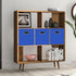 Black Foldable Storage Cubes Bins, Set of 6 Fabric Organizer Baskets with Dual Handles (Dark Blue)