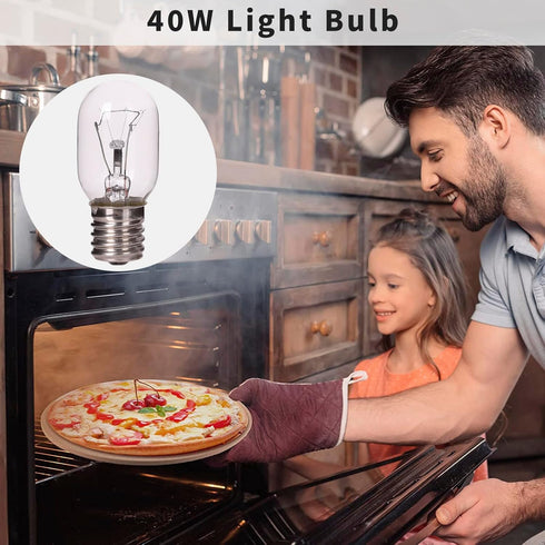 6 Pack Microwave Light Bulb 40 Watt 120V T8 Replacement E17 Standard Base Bulbs for Oven Stove Refrigerator