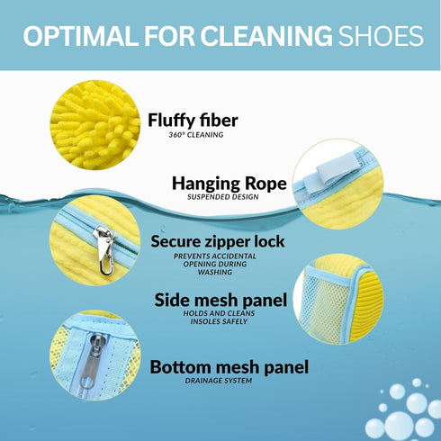 GEWON Set (7-in-1) 4 Shoe Washing Machine Bag Durable Mesh Sneaker Laundry Bags for Washing & Air-Drying Shoes