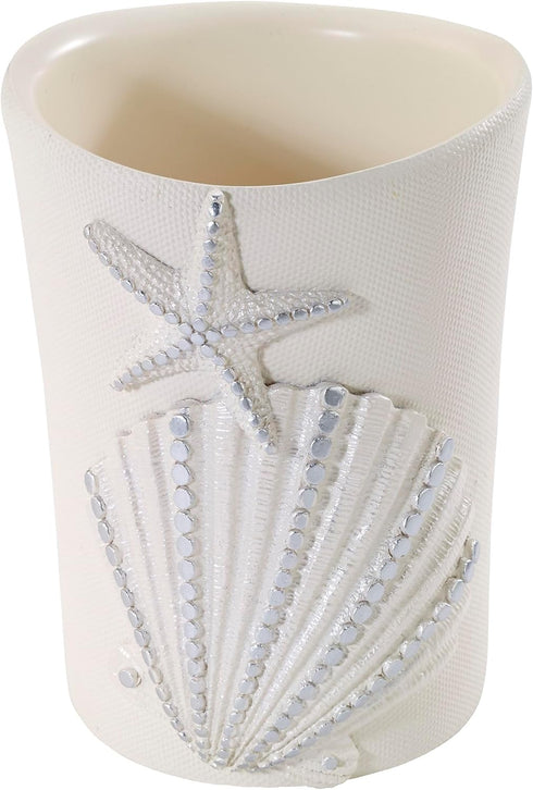 Avanti Linens Tumbler, Countertop Organizer, Seashell Inspired Bathroom Accessories, Guest Bathroom Essentials